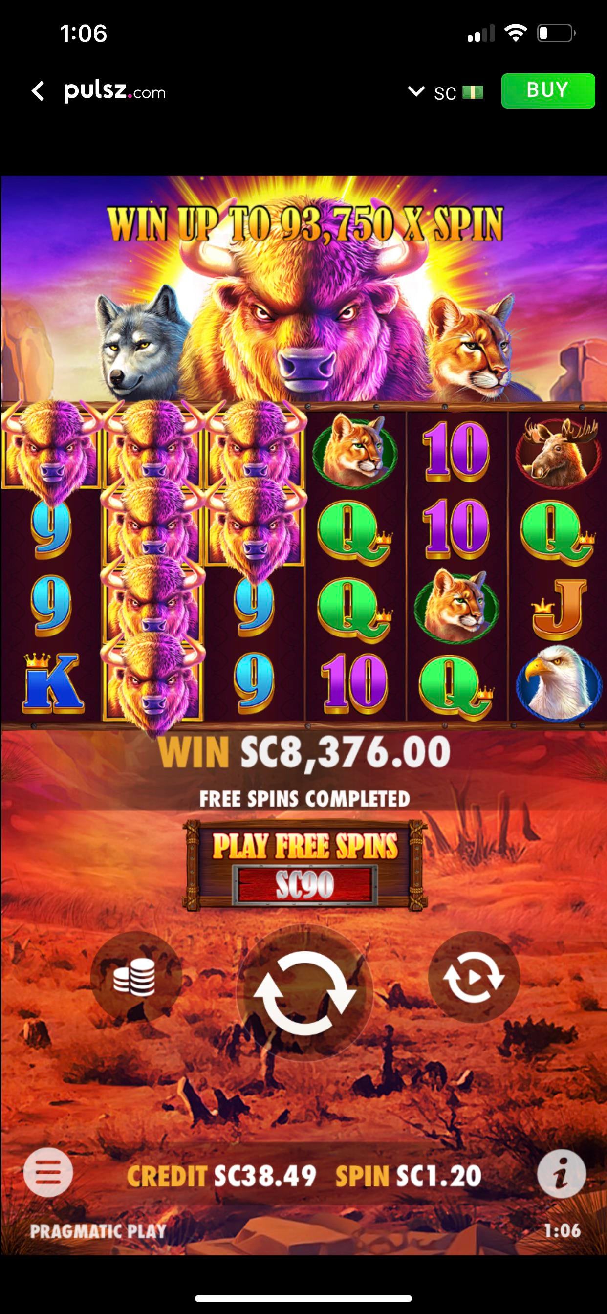 , Just hit 6987 x on buffalo king : gambling &#8211; uBetMobile.com