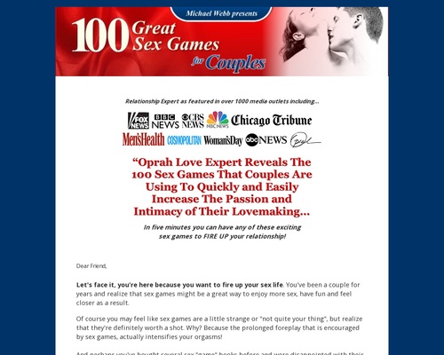 100 Great Sex Games For Couples by Michael Webb, Oprah Love Expert &#8211; uBetMobile.com