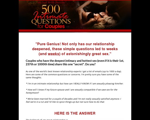 500 Intimate Questions for Couples &#8211; The Secret to Sizzling Sex &#8211; uBetMobile.com