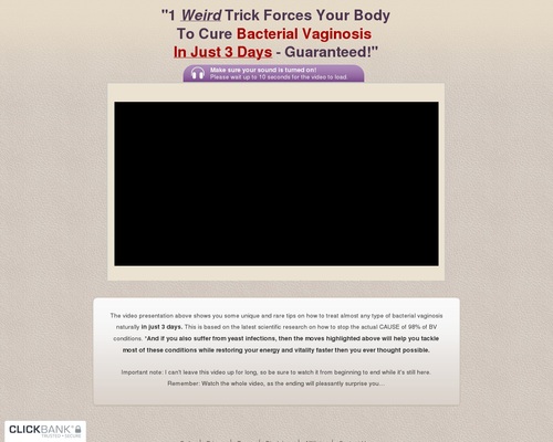 BV No More &#8482;~ Top Converting Bacterial Vaginosis Offer On Cb! &#8211; uBetMobile.com