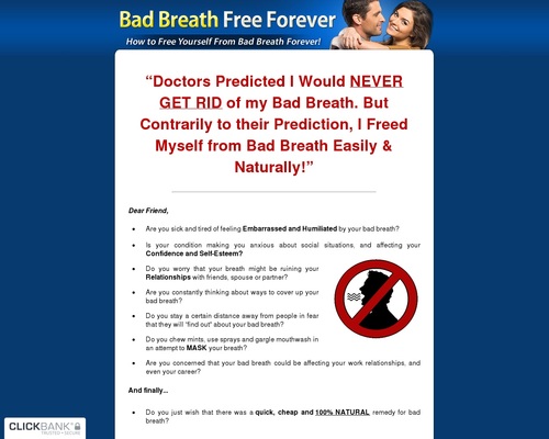 Bad Breath Free Forever  ~ Brand New With a 13.2% Conversion Rate! &#8211; uBetMobile.com