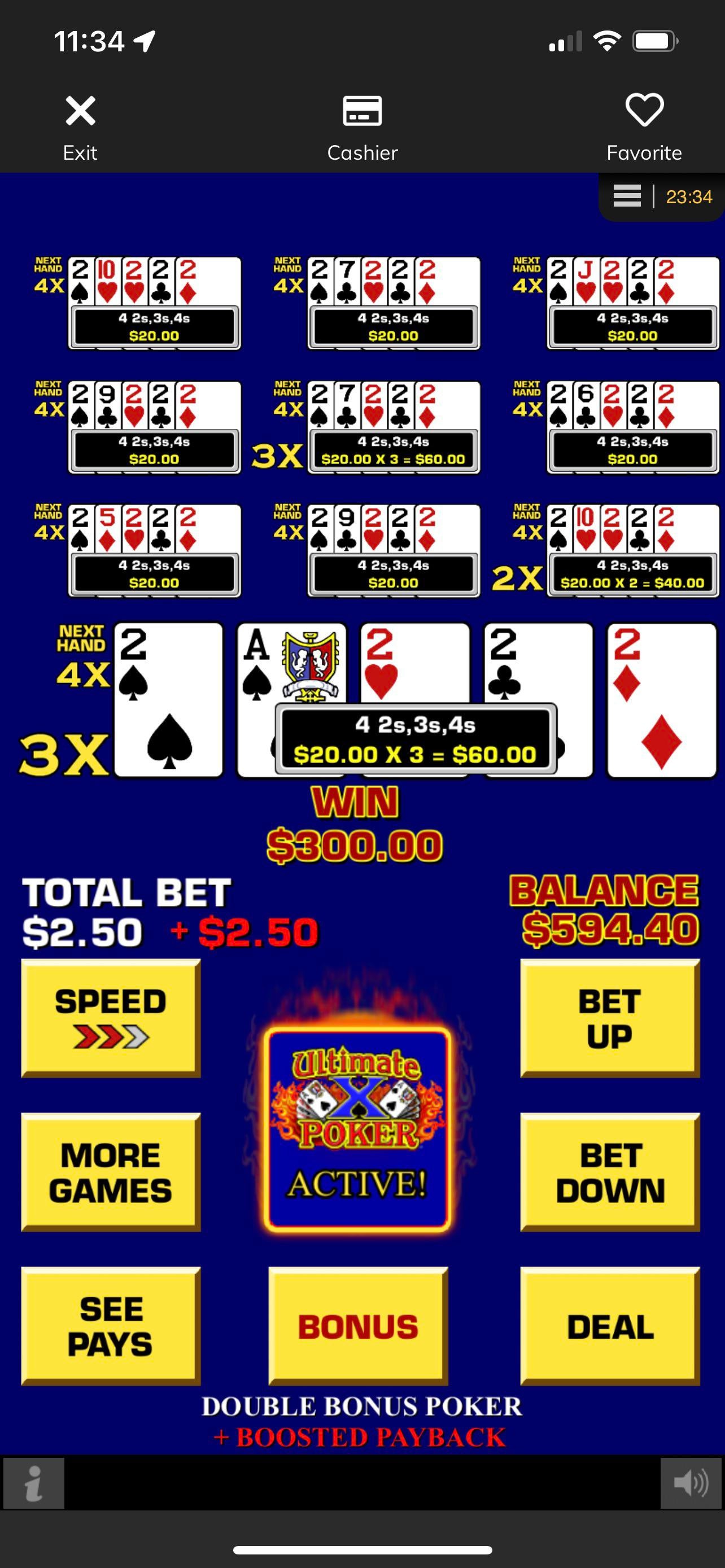 , Dealt quad 2s on Ultimate X : gambling &#8211; uBetMobile.com