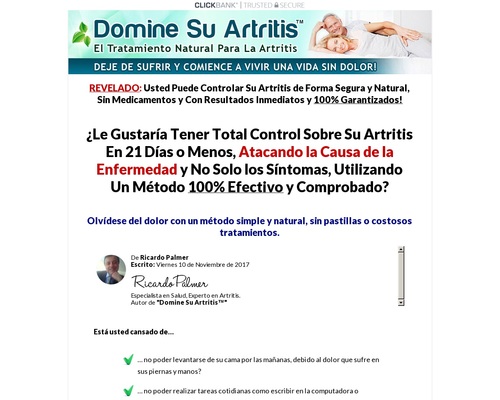 Domine Su Artritis &#8211; 90% de comisión. Grandes Ventas &#8211; uBetMobile.com