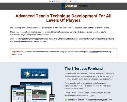 Feel Tennis Online Video Instruction Courses &#8211; uBetMobile.com