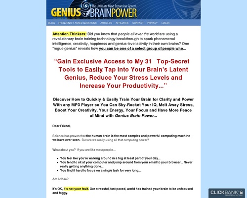 Genius Brain Power MP3 Audio Package &#8211; uBetMobile.com