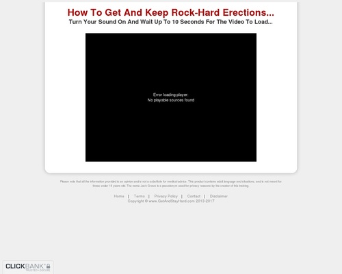 Get And Stay Hard &#8211; Huge Untapped Niche &#8211; Killer V S L For E D Niche &#8211; uBetMobile.com