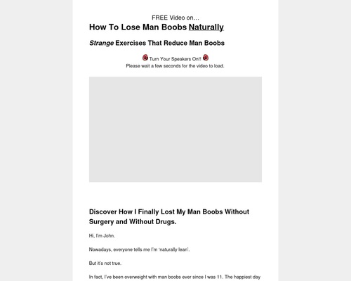 How To Lose ManBoobs Naturally &#8211; New Salesletter! &#8211; uBetMobile.com