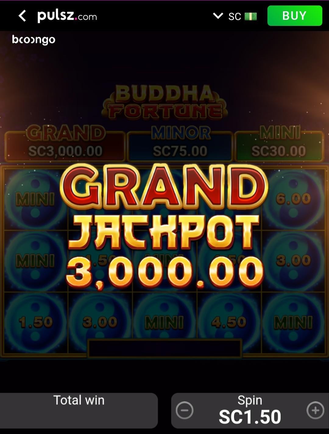 , I hit the grand on the Buddha Fortune. Thank you Buddha! : gambling &#8211; uBetMobile.com