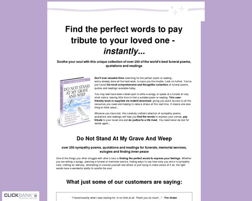 Instant Funeral Poems &#8211; Do Not Stand At My Grave And Weep &#8211; 75%com &#8211; uBetMobile.com