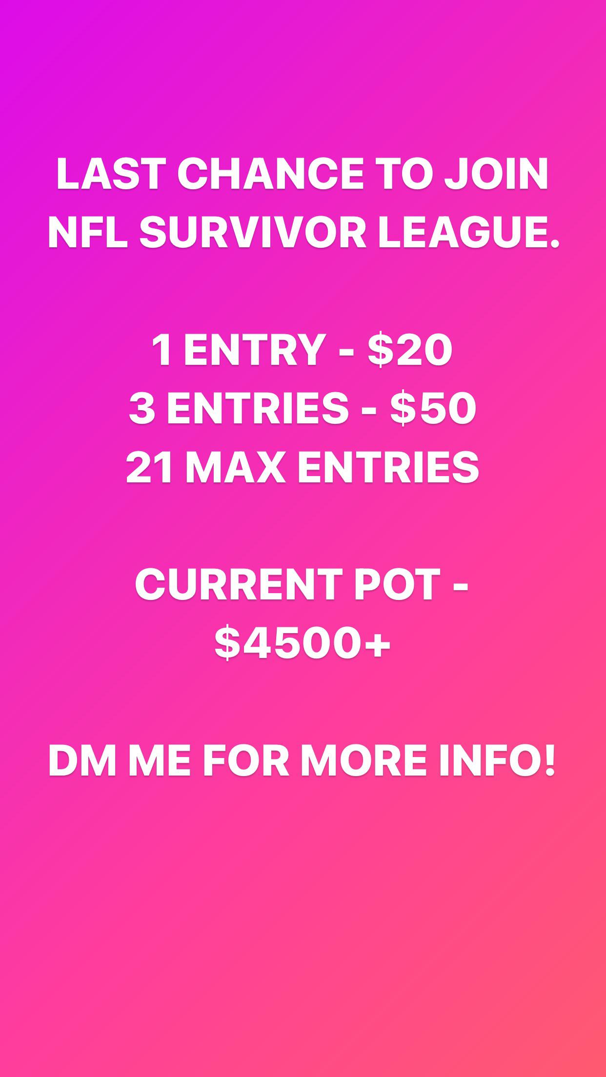 , Last chance to join NFL SURVIVOR LEAGUE : gambling &#8211; uBetMobile.com