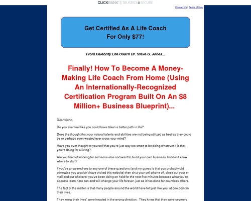 Life Coaching Certification &#8211; Huge Conversions! &#8211; uBetMobile.com