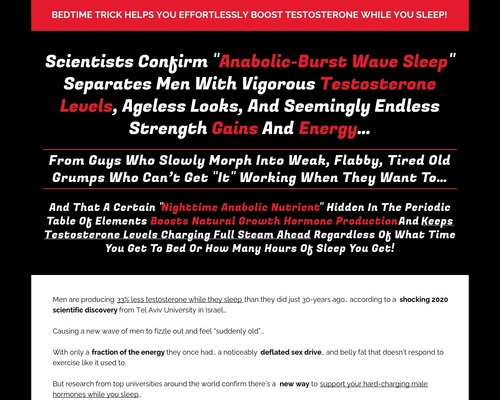 Man Sleep &#8211; Earn Big With The T-boosting Sleep Supplement For Men. &#8211; uBetMobile.com