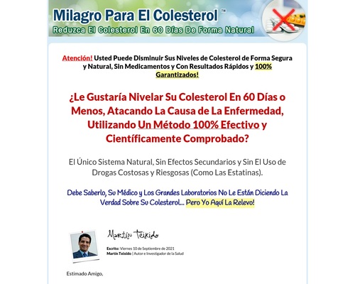 Milagro Para el Colesterol. Tratamiento Natural. 90% Comisión. &#8211; uBetMobile.com