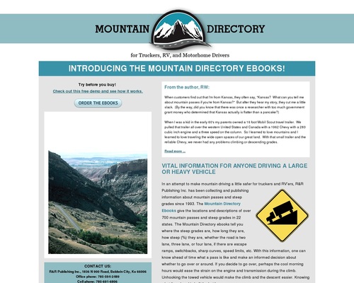 Mountain Directory: A Guide for Truckers, RV and Motorhome Drivers &#8211; uBetMobile.com