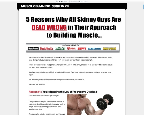 Muscle Gaining Secrets 2.0: Skinny Guy/Hardgainer Niche &#8211; uBetMobile.com