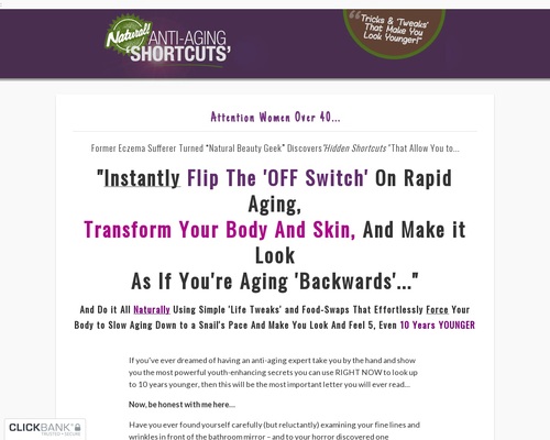 Natural Anti-Aging Shortcuts &#8211; NEW High-Converting Anti-Aging Offer! &#8211; uBetMobile.com