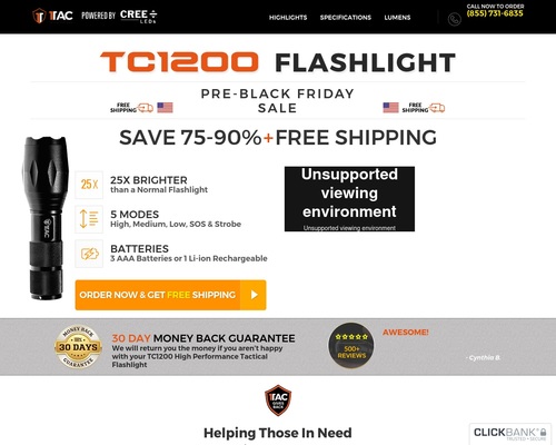 Tactical Flashlight, Camping, Survival &#038; Outdoor Gear &#8211; uBetMobile.com