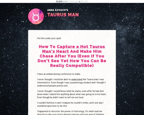 Taurus Man Secrets: Starving Crowd LOVES This Astro-Dating Offer &#8211; uBetMobile.com