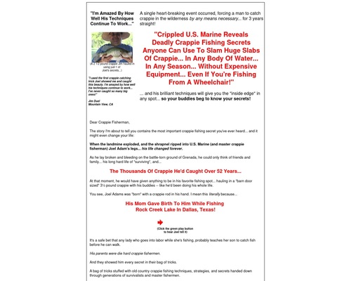 The Instant Crappie Catching Tricks E-Kit 75% Commissions &#8211; uBetMobile.com