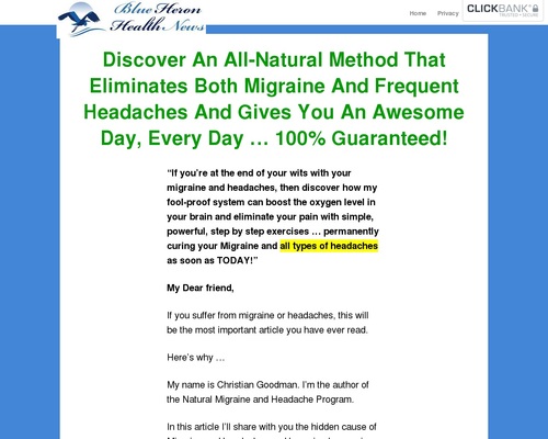 The Migraine And Headache Program! &#8211; Blue Heron Health News &#8211; uBetMobile.com