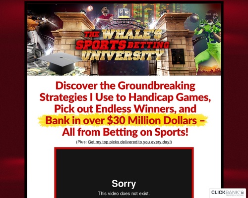 The Whale&#8217;s Sports Betting University &#8211; Weekly Recurring Membership! &#8211; uBetMobile.com