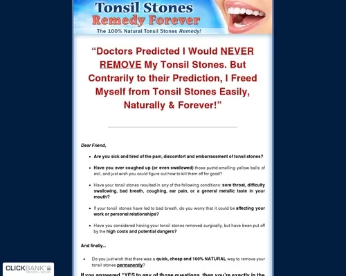 Tonsil Stones Remedy Forever ~ Brand New With a 11.2% Conversion Rate! &#8211; uBetMobile.com