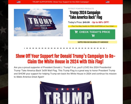 Trump 2024 Take America Back Re-Election Flag &#8211; uBetMobile.com