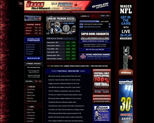 Vegas Hotsheet &#8211; The Las Vegas Football Authority. &#8211; uBetMobile.com