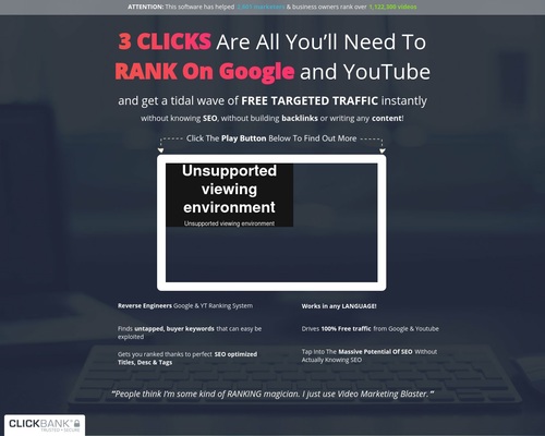 Video Marketing Blaster &#8211; Rank Videos On #1 Page Of Google And YouTube &#8211; uBetMobile.com