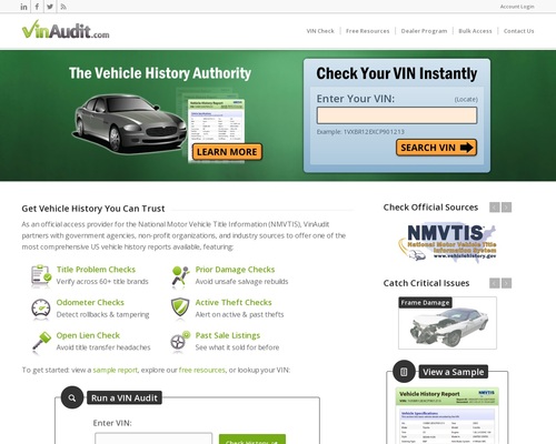 VinAudit &#8211; Carfax Alternative &#8211; Official NMVTIS Provider &#8211; uBetMobile.com