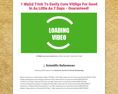 Vitiligo Miracle (TM) &#8211; VSL by 7 Figure Copywriter~ Phenomenal CVR! &#8211; uBetMobile.com