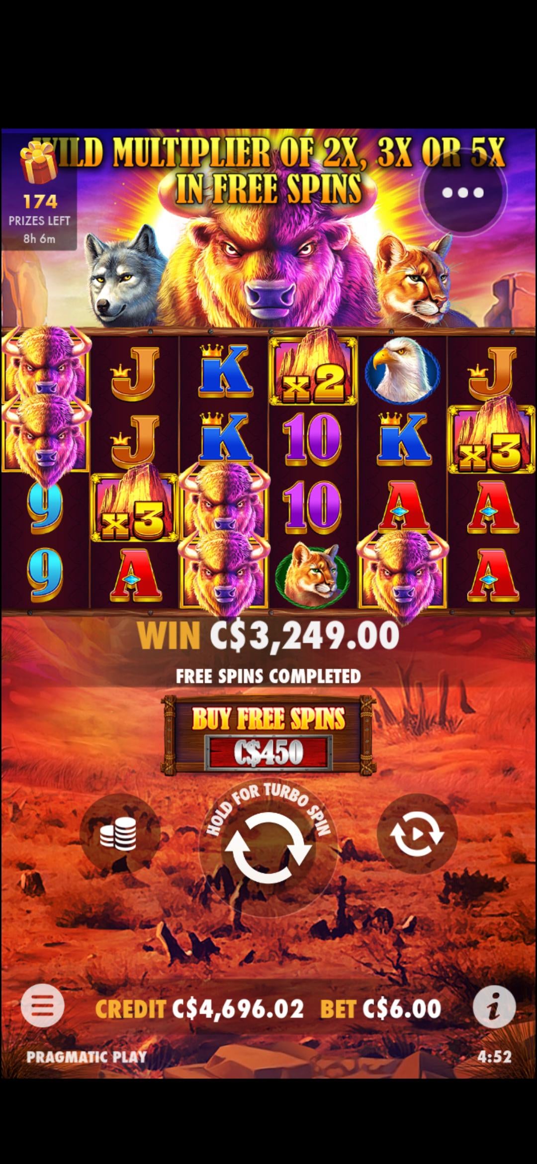 , fat win on buffalo king : gambling &#8211; uBetMobile.com