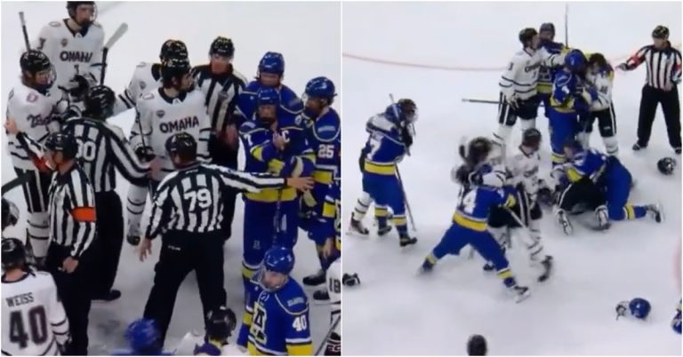 College Hockey Handshake Turns Into Massive Line Brawl – uBetMobile.com