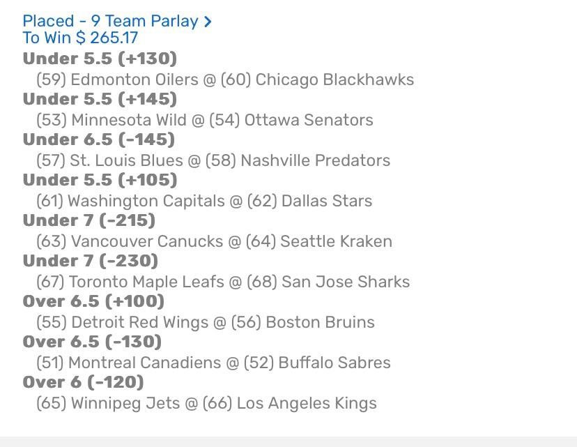 , Hockey parlay locked in : gambling &#8211; uBetMobile.com