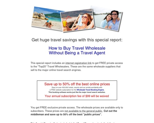 How to Buy Travel Wholesale Without Being a Travel Agent- $9.97 report &#8211; uBetMobile.com