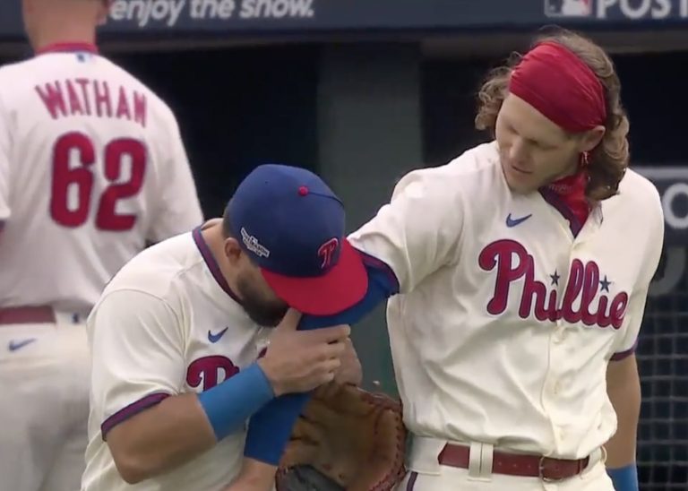 Phillies Kyle Schwarber Crops Smooch On Alec Bohm’s Elbow – uBetMobile.com