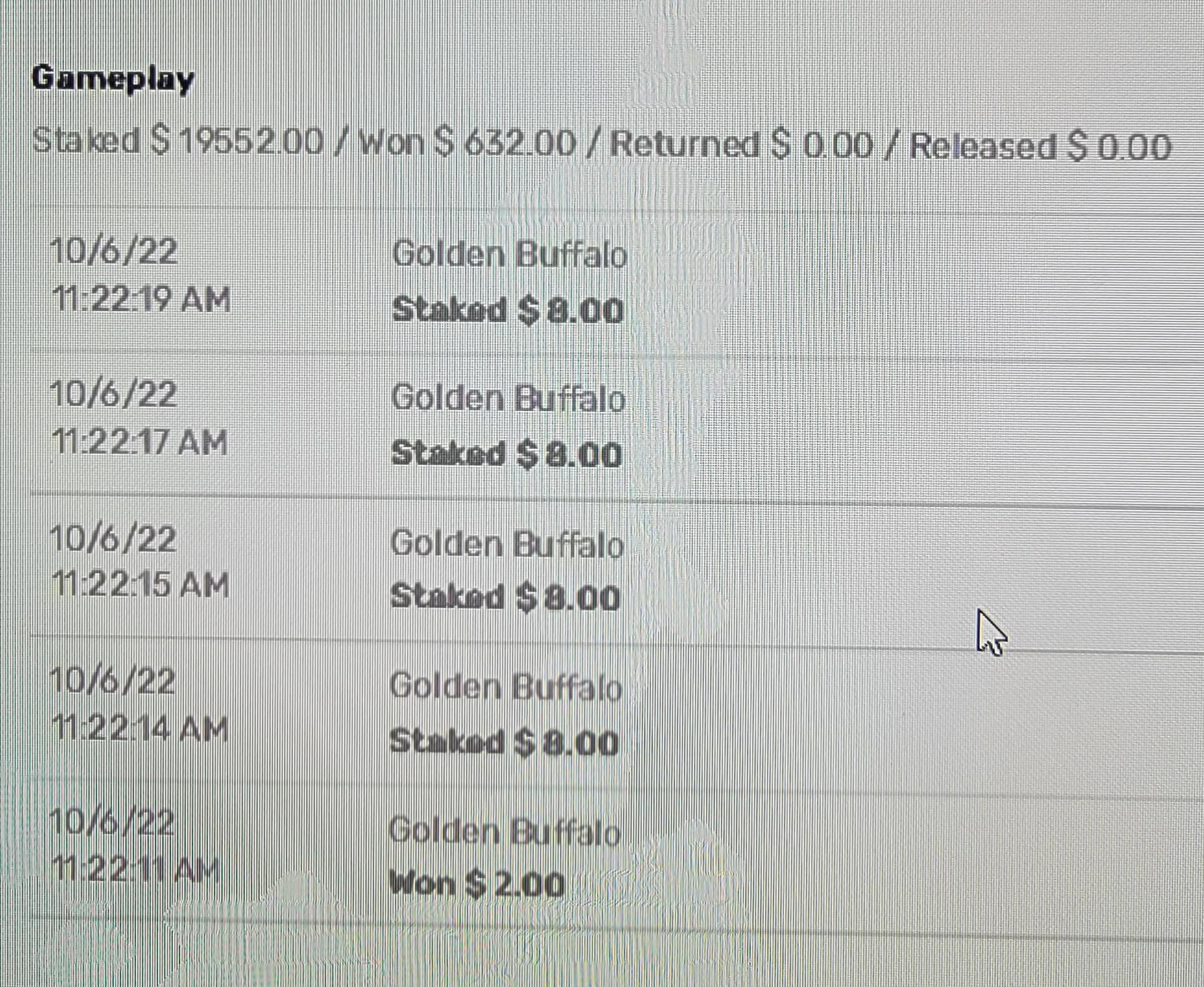 , This one&#8217;s for browni3141&#8230;thinks I&#8217;m lying when I post losses. Another day, another balance from sports betting down the drain, this time on Golden Buffalo. : gambling &#8211; uBetMobile.com