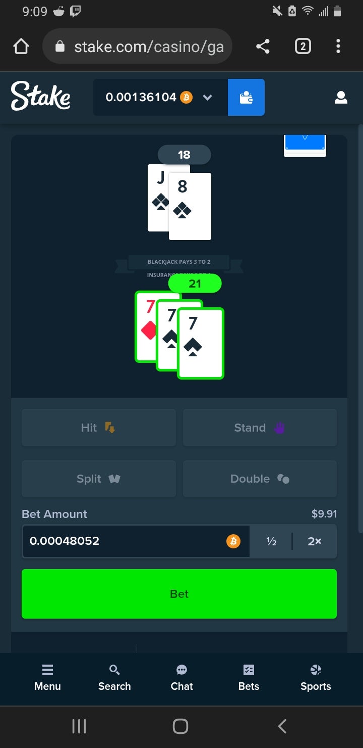 , trying to turn my 10 in btc into 50. Hand 2! : gambling &#8211; uBetMobile.com