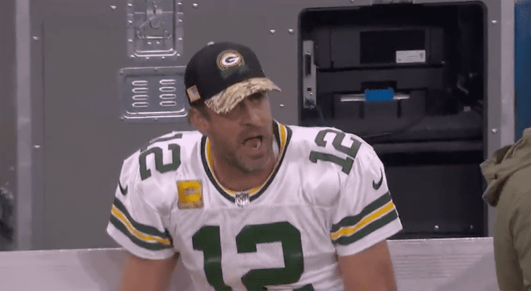 Aaron Rodgers Flips Out On Sideline After Throwing INT Off Of DL’s Head – uBetMobile.com