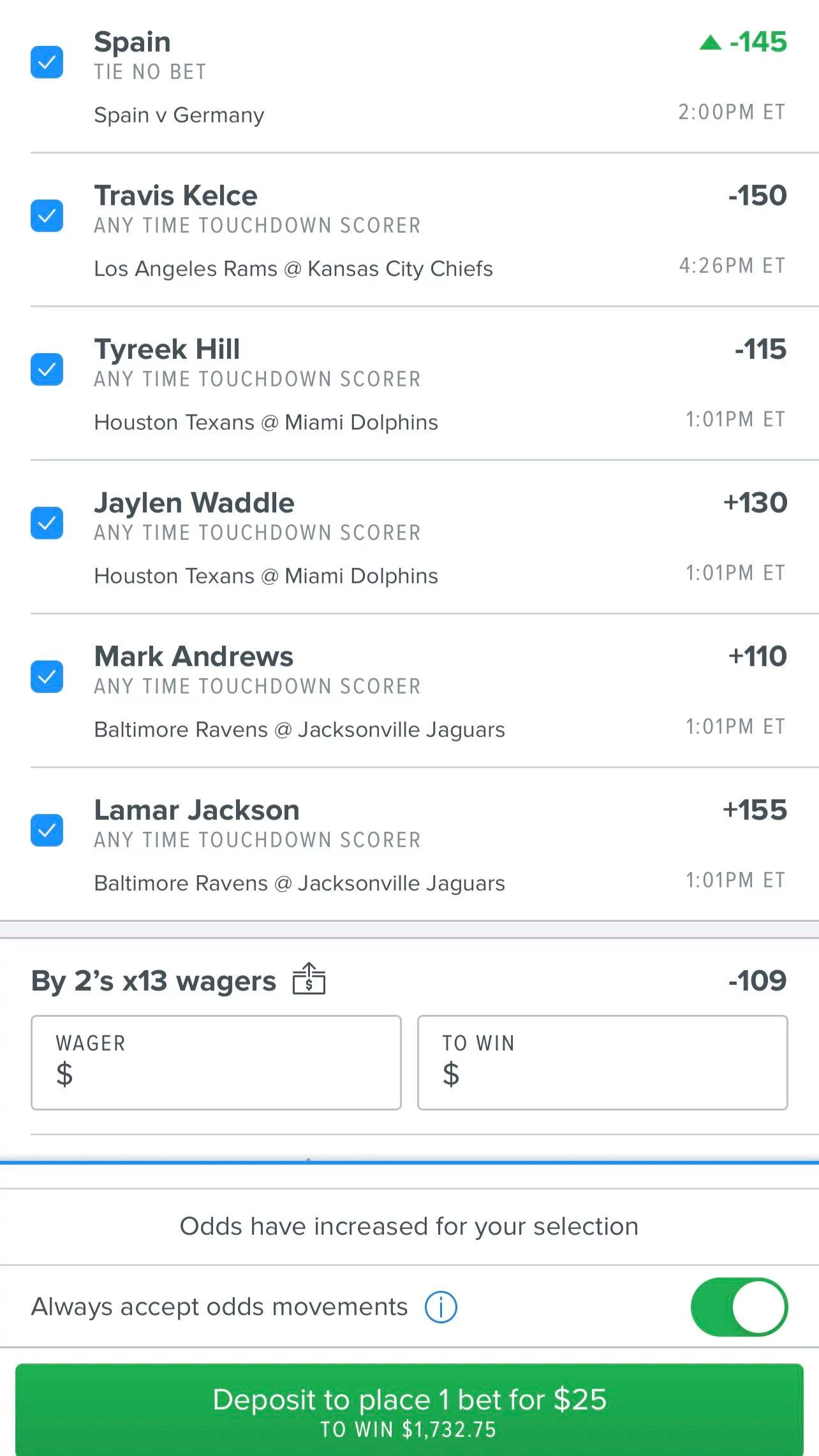 , Anyone want to sweat this with me ? Feels like a good jawn. Someone said add Nick Chubbs which isn’t a bad add in and doable. $25 with decent money back doesn’t sound bad to me. Going to play this bet and round robin. Any input is cool with me I ain’t no guru : gambling &#8211; uBetMobile.com