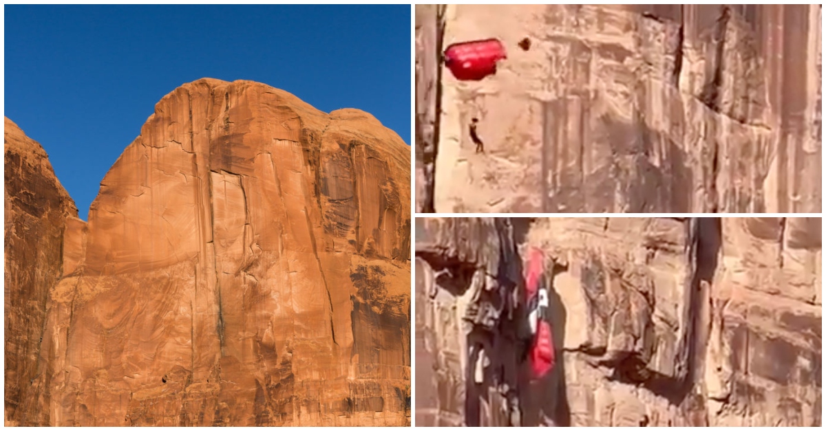 , Foundation Jumper Slams Into Cliff, Hangs From It By Parachute &#8211; uBetMobile.com