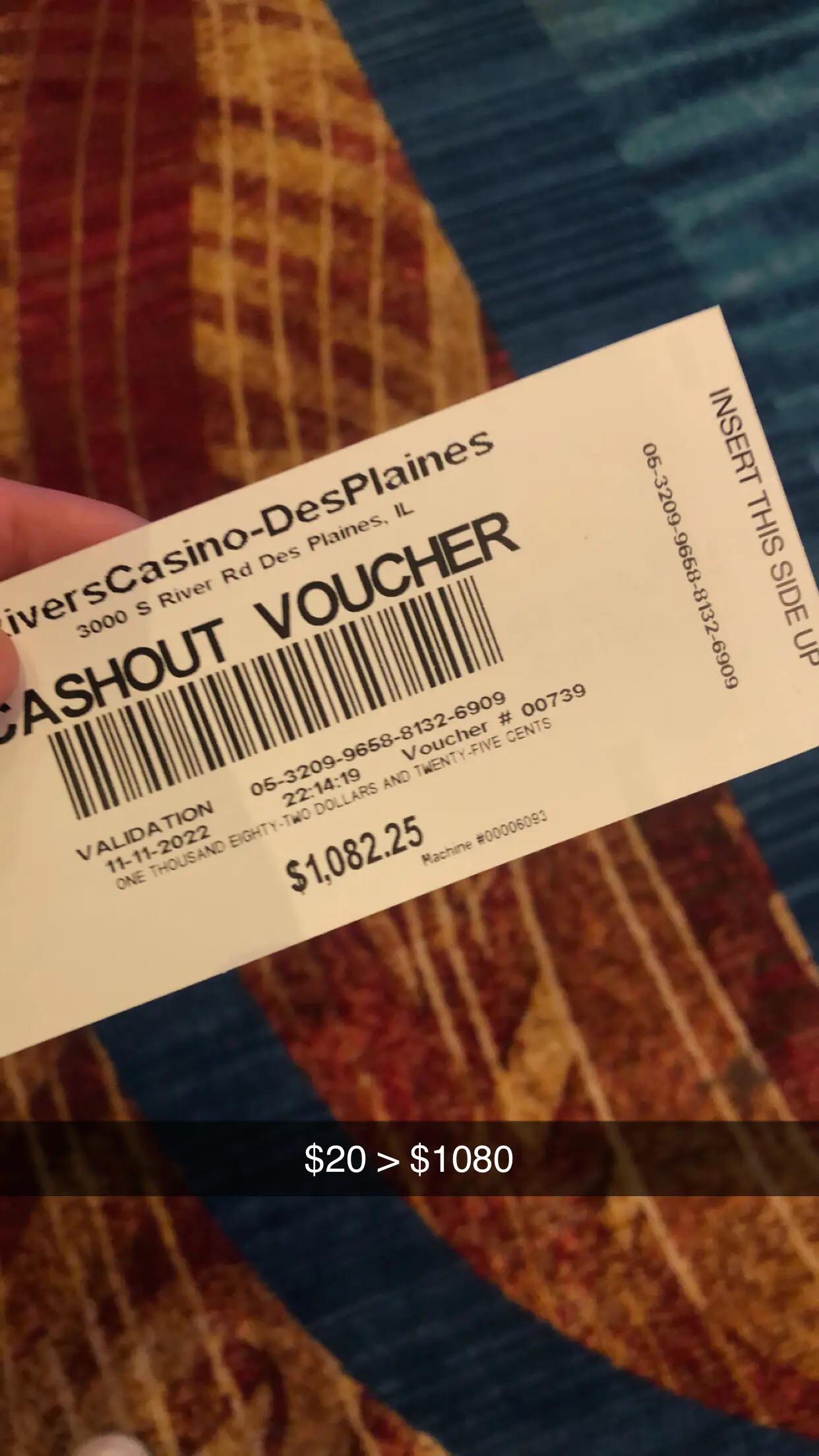 , First time going to a casino in Illinois! Spent $20 and got $1082.25 :) : gambling &#8211; uBetMobile.com