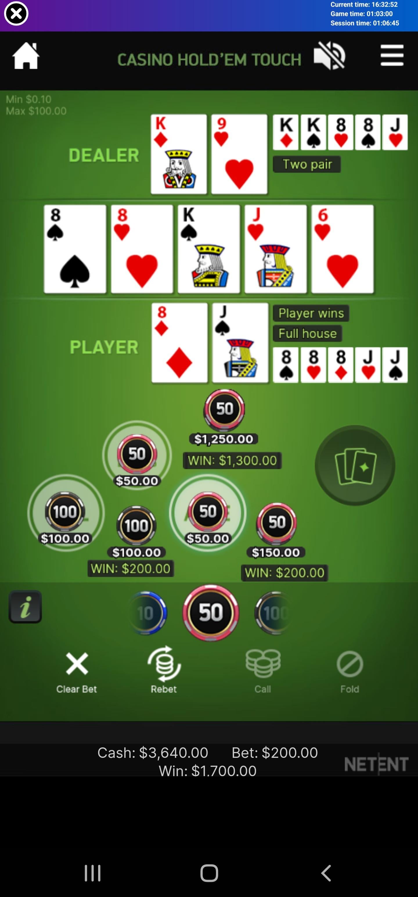 , Full House on the PairPlus and I&#8217;m out. #gamblehitandstop : gambling &#8211; uBetMobile.com