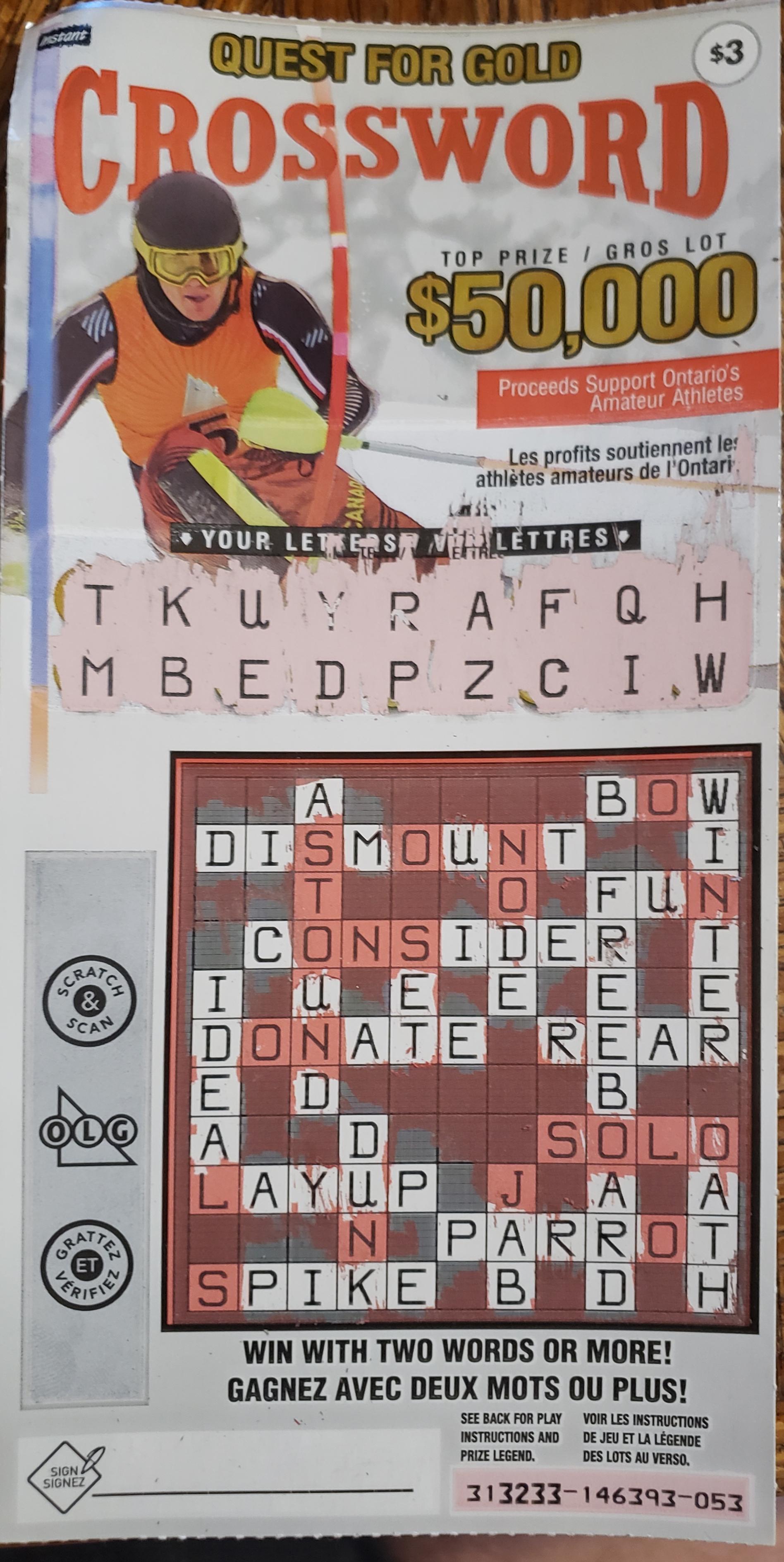 , I bought a Crossword that had a Q and Z in the letters, these letters did not appear below : gambling &#8211; uBetMobile.com