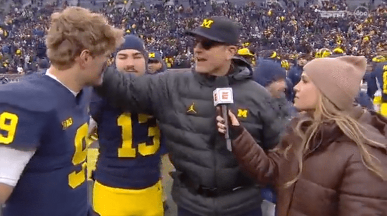 Jim Harbaugh Dips Out Early On Yet Another Molly McGrath Interview – uBetMobile.com