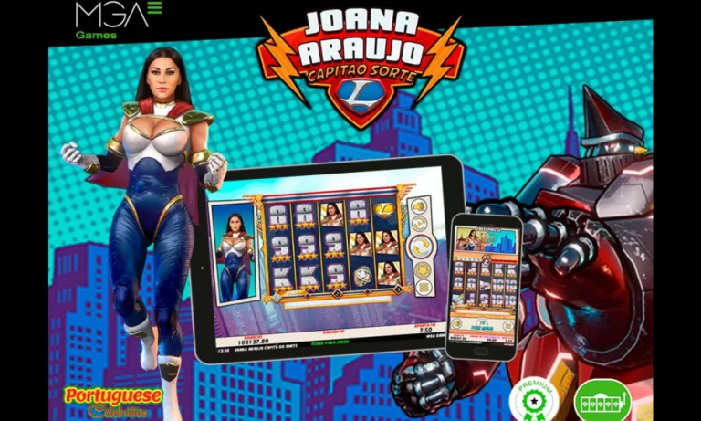 Joana Araujo is the super heroine Capitao Sorte in the new Portuguese Celebrities slot game from MGA Games – European Gaming Industry News – uBetMobile.com