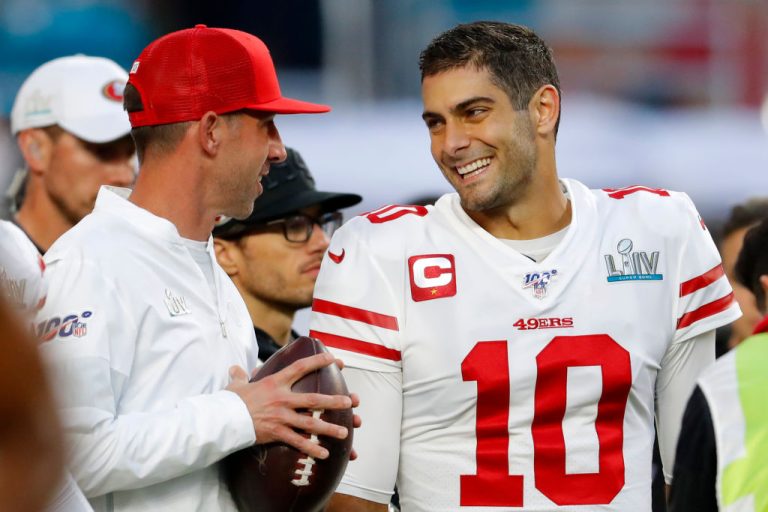 Kyle Shanahan Not Surprised By Warriors Cheerleaders Saying Hello To Jimmy Garoppolo, Says He’s Seen It Before – Mobile Betting Online – uBetMobile.com