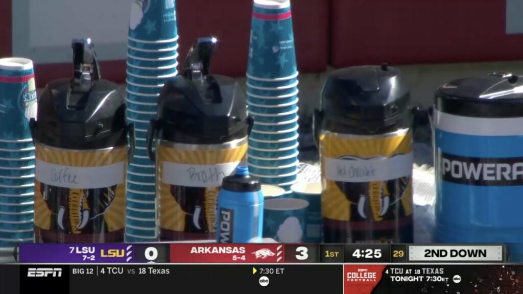 , LSU Working with Coffee, Incredibly hot Chocolate And Broth On The Sideline &#8211; uBetMobile.com