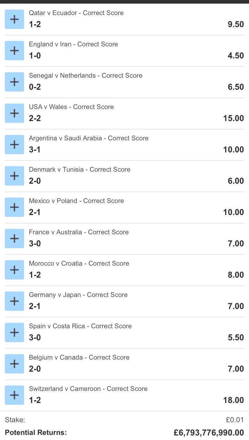 , My first crazy 1p bet for the World Cup ! : gambling &#8211; uBetMobile.com