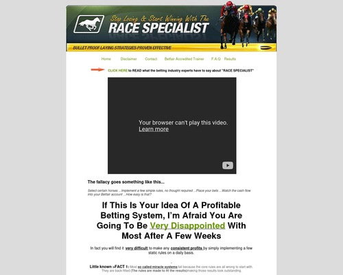 Race Specialist definitive horse racing method for low risk winning &#8211; uBetMobile.com